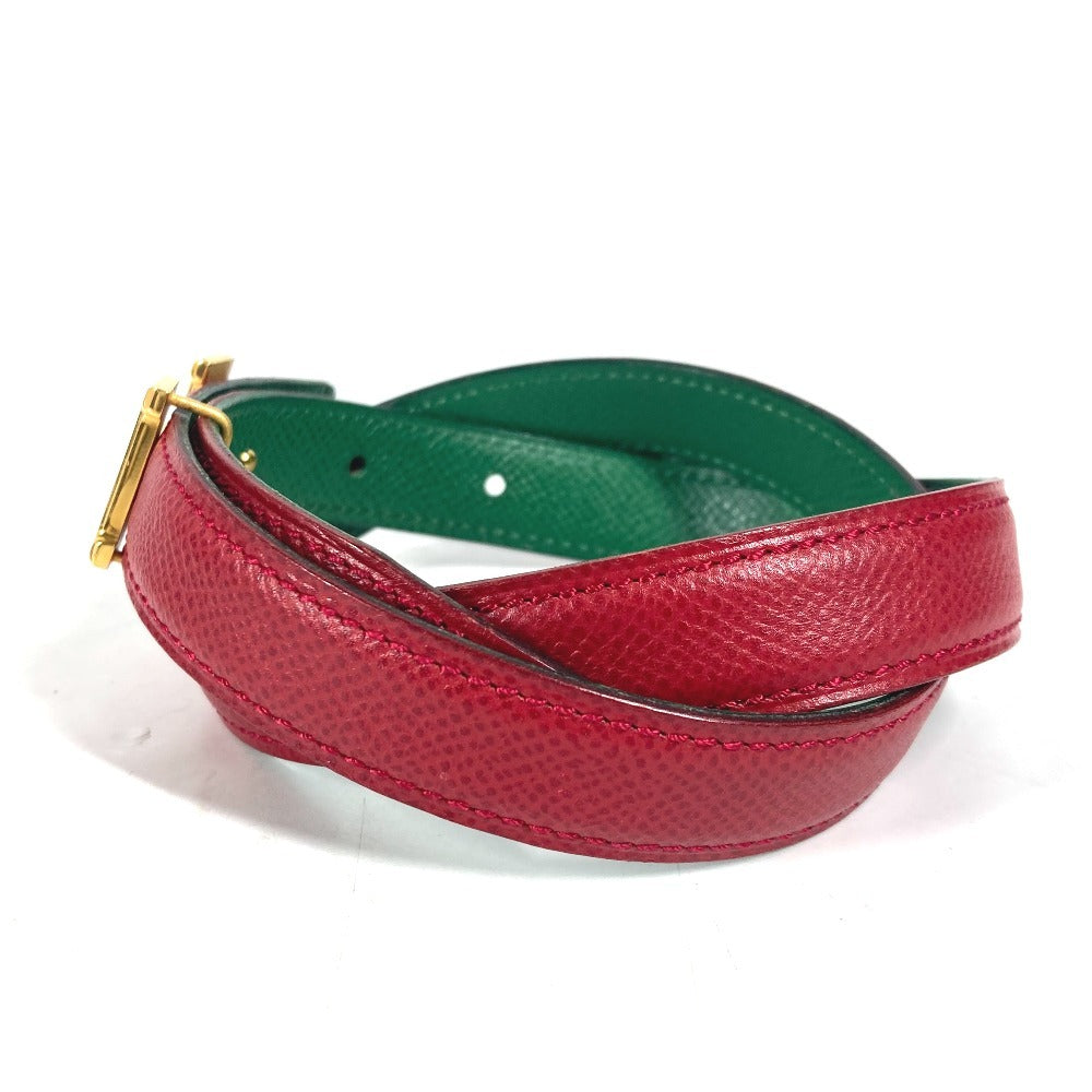 HERMES belt leather Red x green By color H belt Women 60 Used