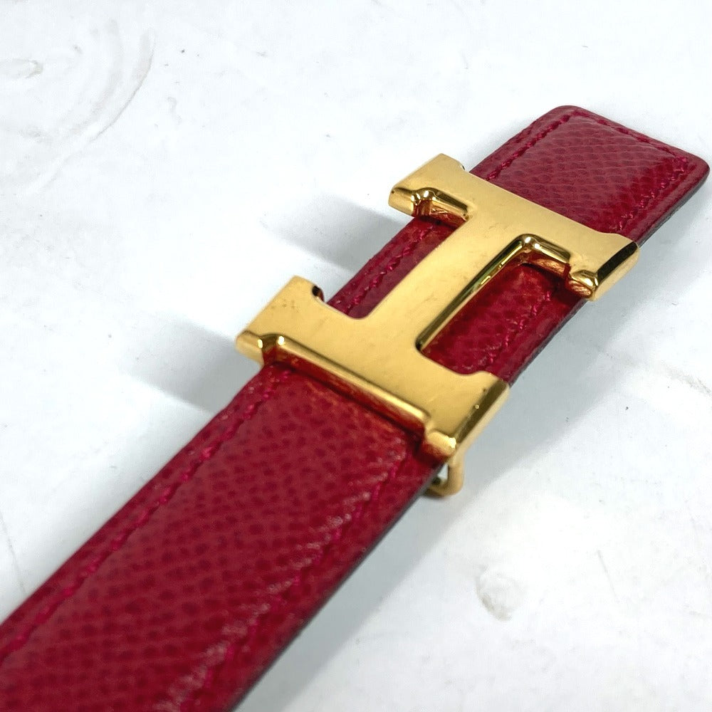 HERMES belt leather Red x green By color H belt Women 60 Used