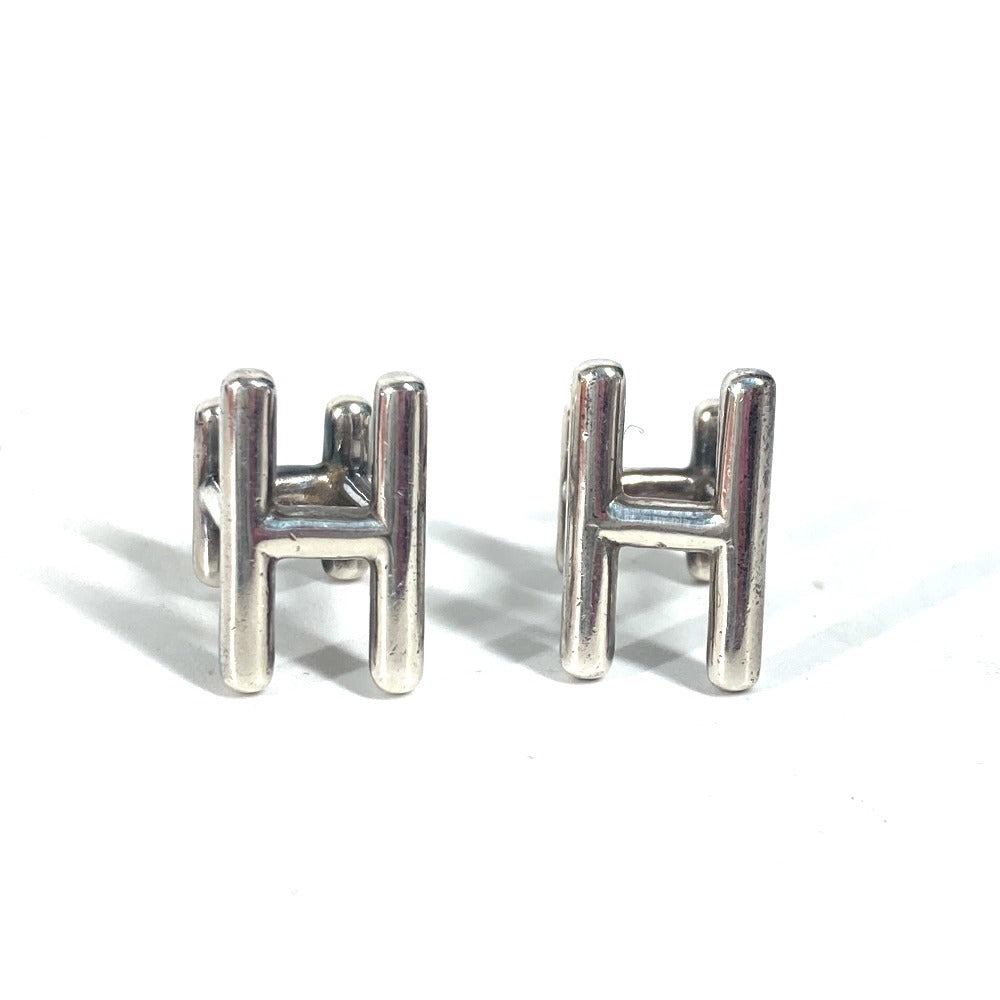 HERMES cuffs AG925 Silver H logo unisex(Unisex) Used