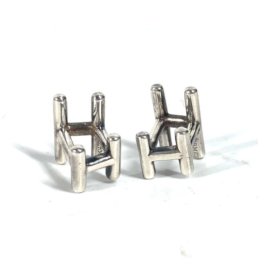 HERMES cuffs AG925 Silver H logo unisex(Unisex) Used