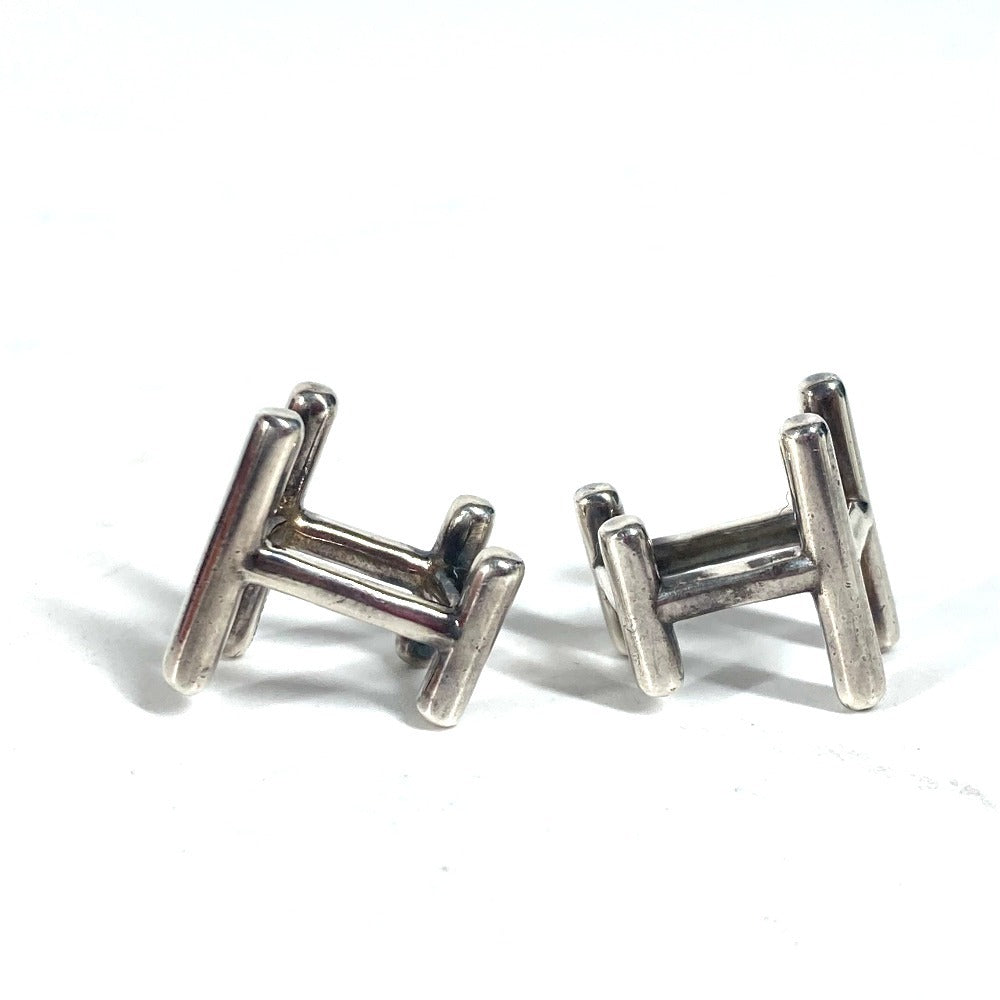 HERMES cuffs AG925 Silver H logo unisex(Unisex) Used