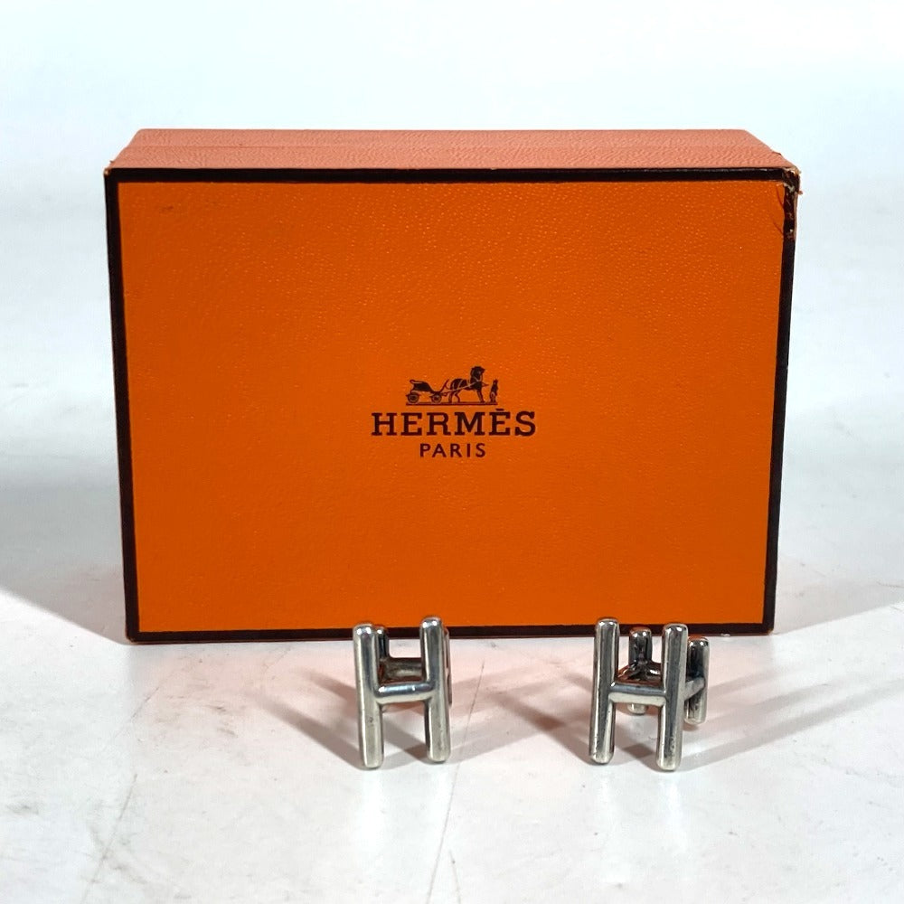 HERMES cuffs AG925 Silver H logo unisex(Unisex) Used