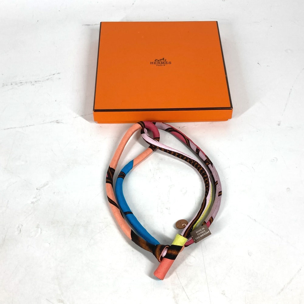 HERMES Necklace silk multicolor choker Petit h petit ash Women Used