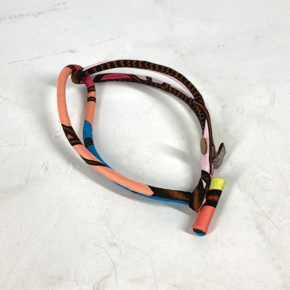 HERMES Necklace silk multicolor choker Petit h petit ash Women Used
