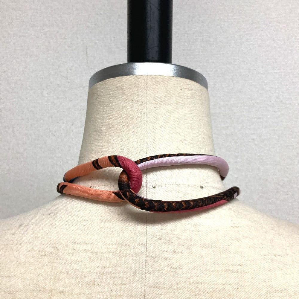 HERMES Necklace silk multicolor choker Petit h petit ash Women Used