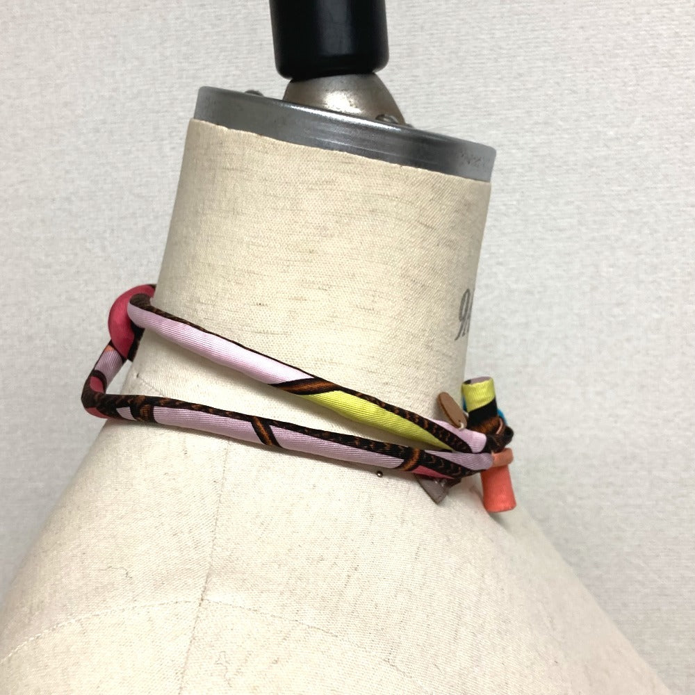 HERMES Necklace silk multicolor choker Petit h petit ash Women Used