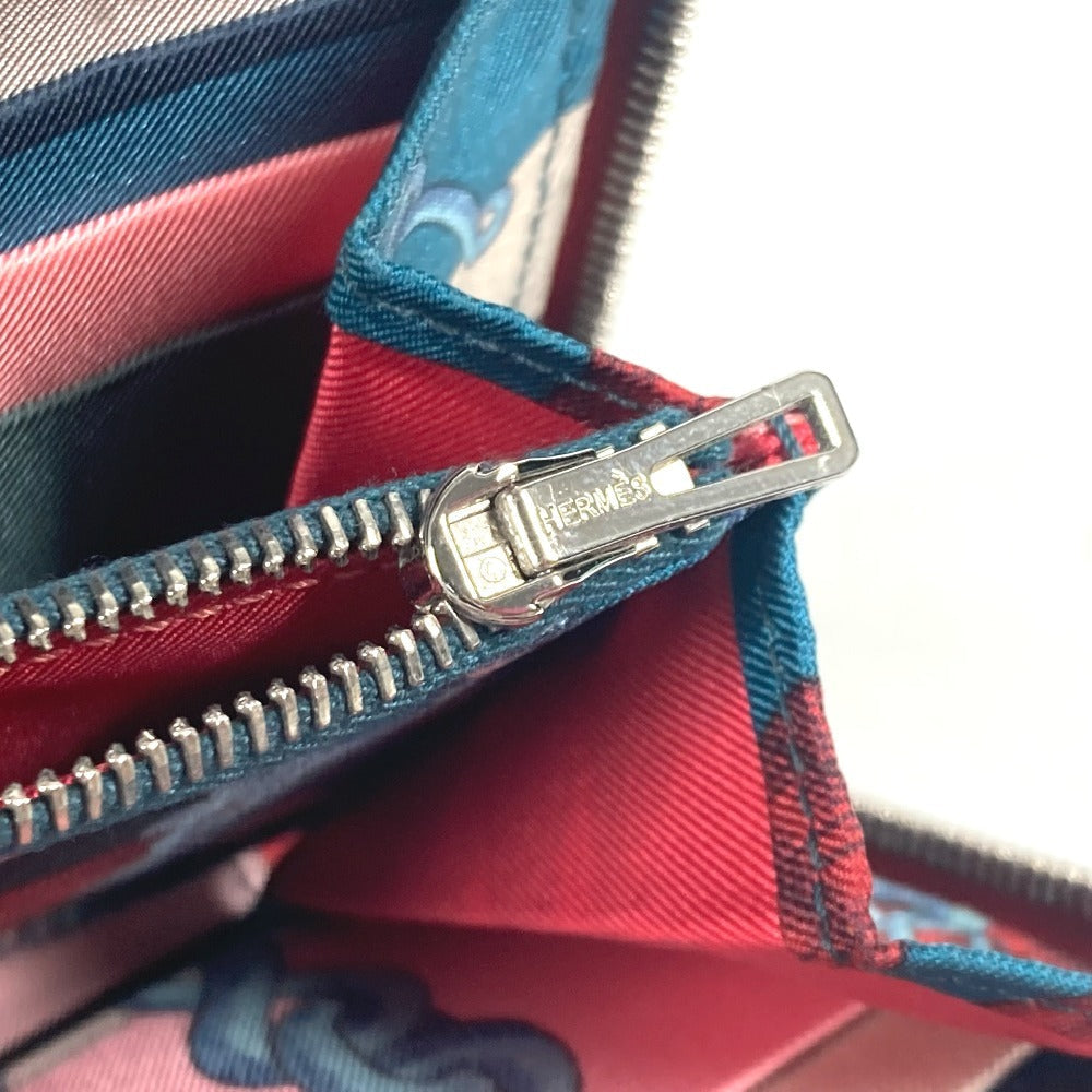 HERMES Long Wallet Purse Epsom Red Zip Around long wallet Azap long silk in unisex(Unisex) Used