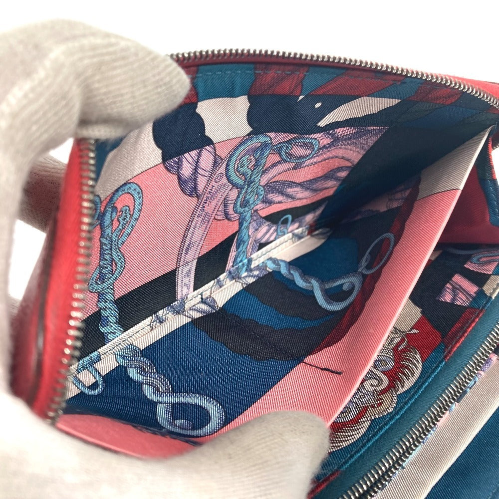 HERMES Long Wallet Purse Epsom Red Zip Around long wallet Azap long silk in unisex(Unisex) Used