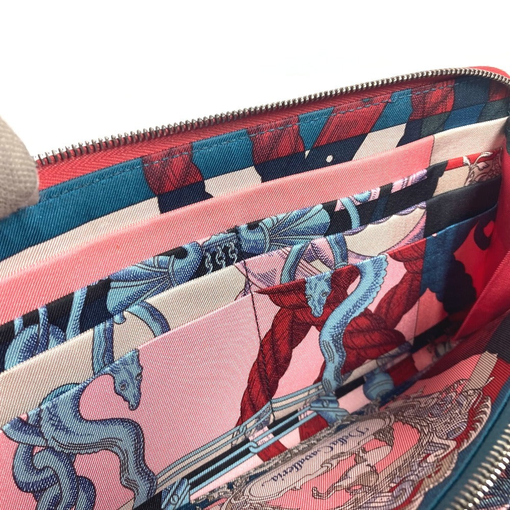 HERMES Long Wallet Purse Epsom Red Zip Around long wallet Azap long silk in unisex(Unisex) Used