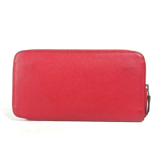 HERMES Long Wallet Purse Epsom Red Zip Around long wallet Azap long silk in unisex(Unisex) Used