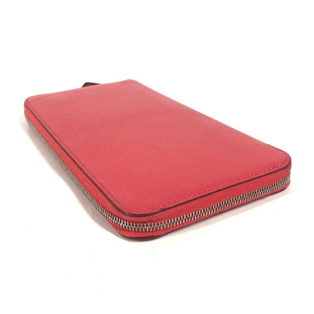 HERMES Long Wallet Purse Epsom Red Zip Around long wallet Azap long silk in unisex(Unisex) Used