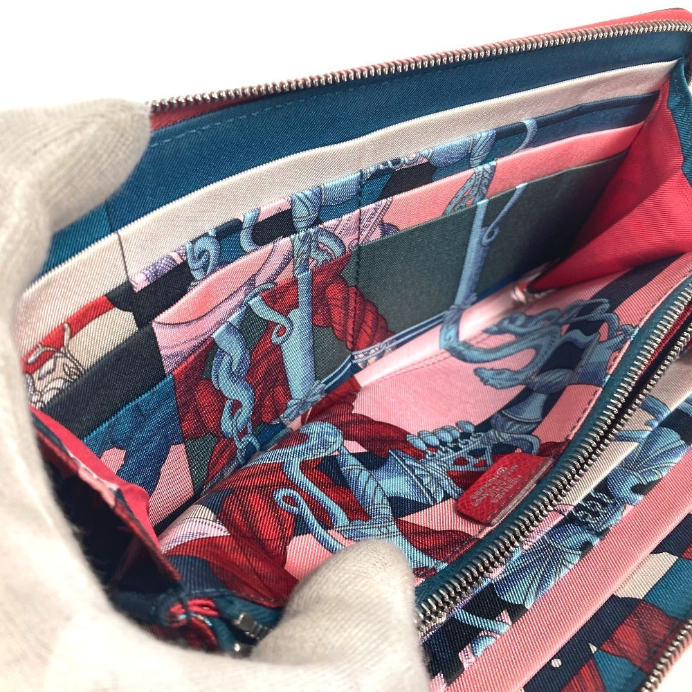 HERMES Long Wallet Purse Epsom Red Zip Around long wallet Azap long silk in unisex(Unisex) Used