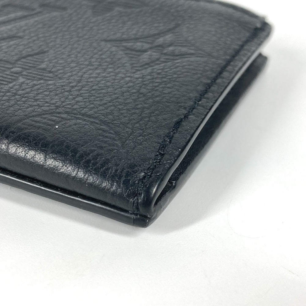 LOUIS VUITTON Coin case M82245 leather black Monogram shadow compact coin card holder