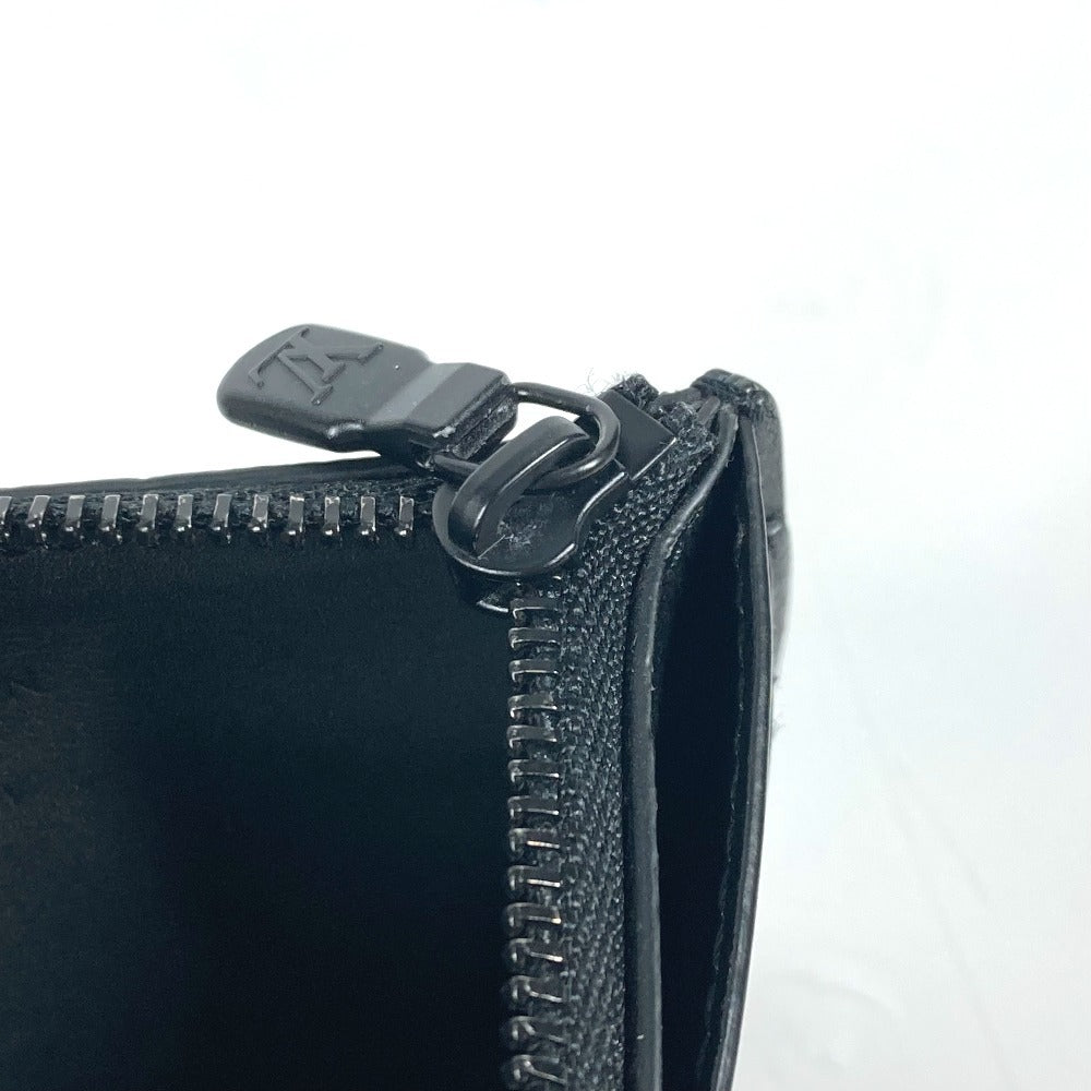 LOUIS VUITTON Coin case M82245 leather black Monogram shadow compact coin card holder