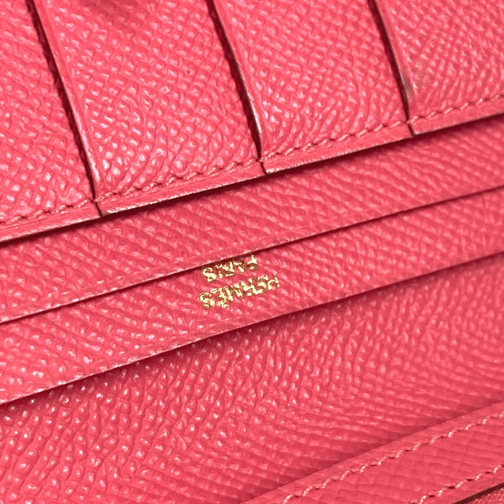 HERMES Long Wallet Purse Epsom pink H logo Beansufla unisex(Unisex) Used