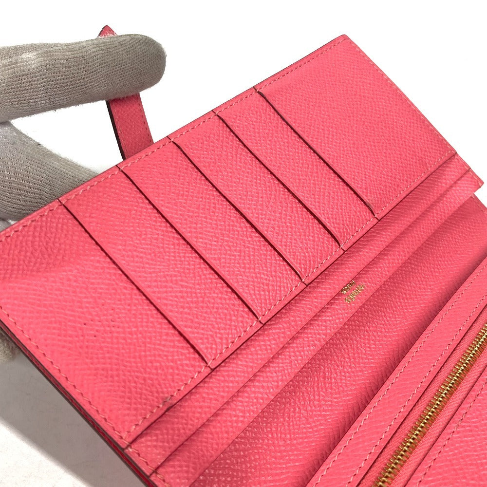 HERMES Long Wallet Purse Epsom pink H logo Beansufla unisex(Unisex) Used
