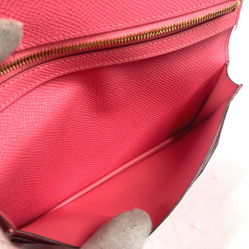 HERMES Long Wallet Purse Epsom pink H logo Beansufla unisex(Unisex) Used