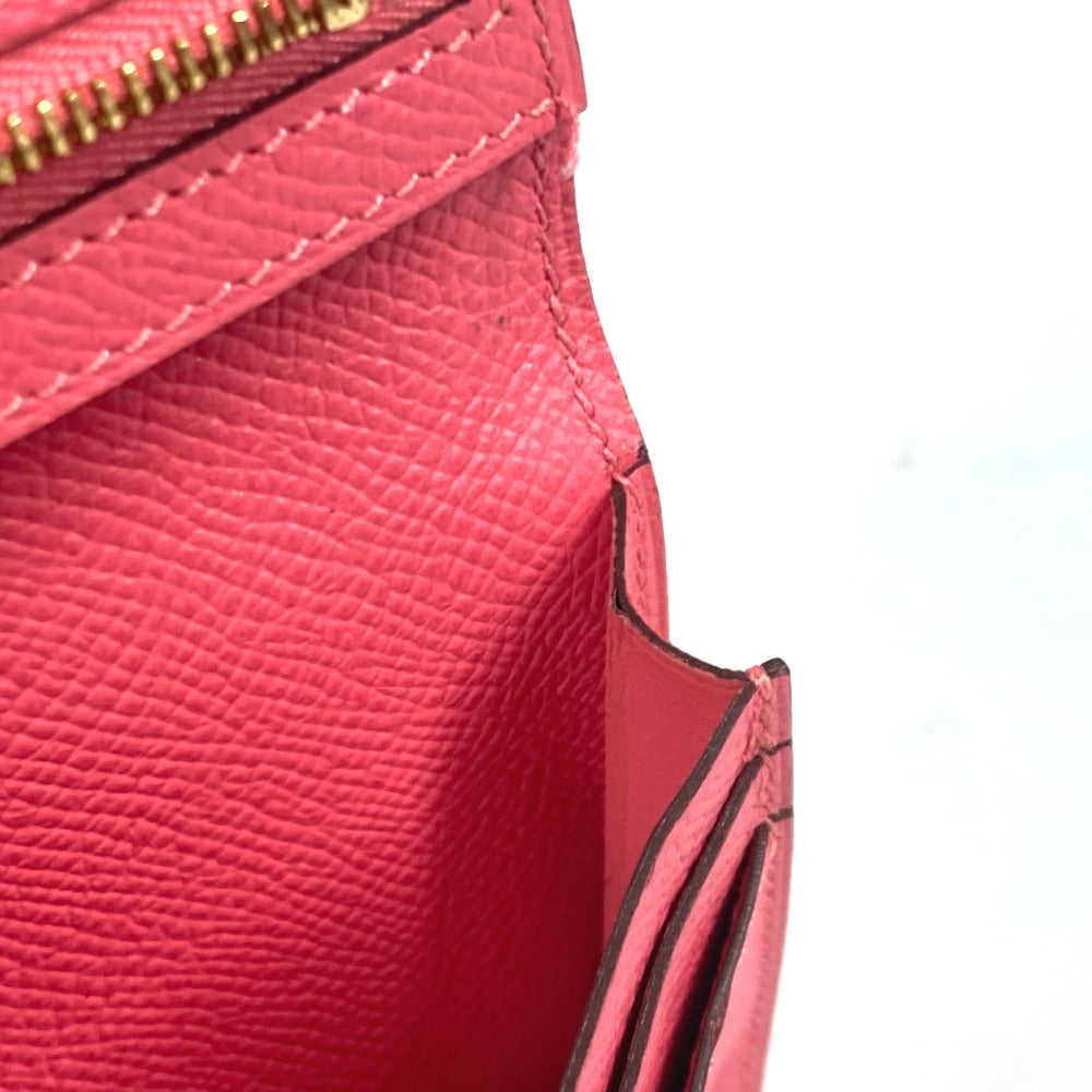 HERMES Long Wallet Purse Epsom pink H logo Beansufla unisex(Unisex) Used