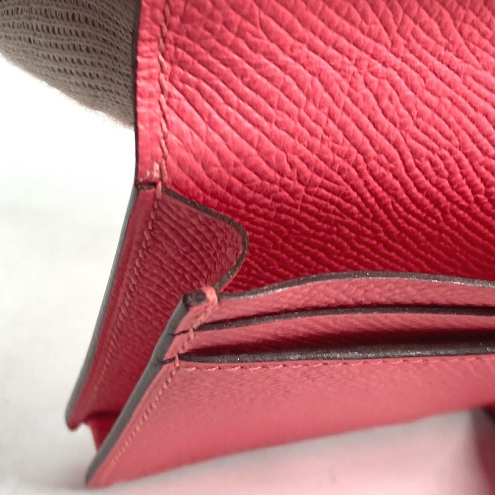 HERMES Long Wallet Purse Epsom pink H logo Beansufla unisex(Unisex) Used