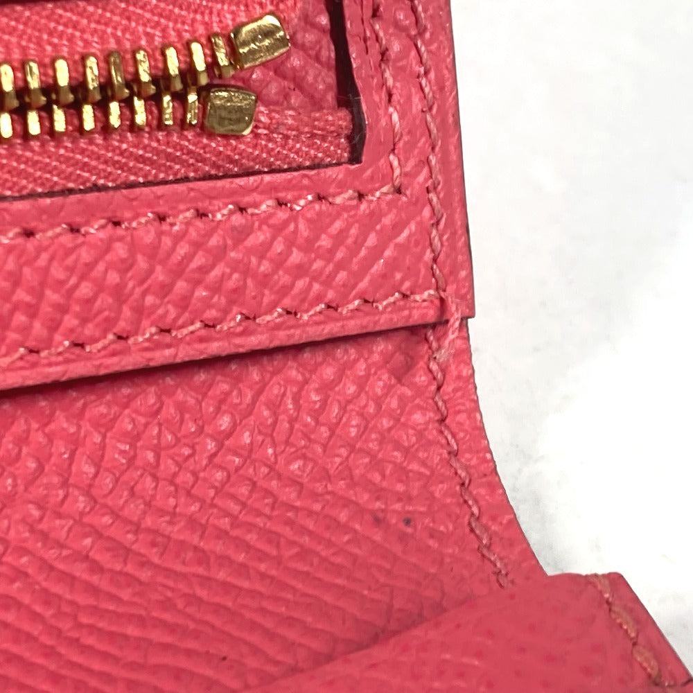 HERMES Long Wallet Purse Epsom pink H logo Beansufla unisex(Unisex) Used