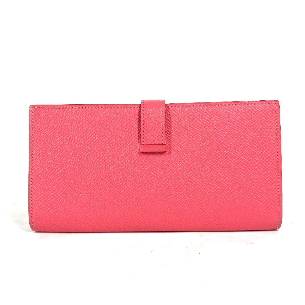 HERMES Long Wallet Purse Epsom pink H logo Beansufla unisex(Unisex) Used