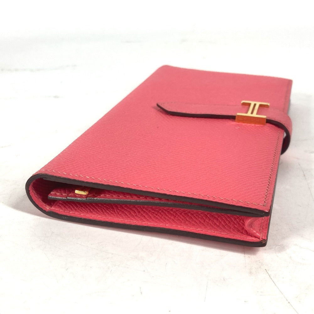 HERMES Long Wallet Purse Epsom pink H logo Beansufla unisex(Unisex) Used