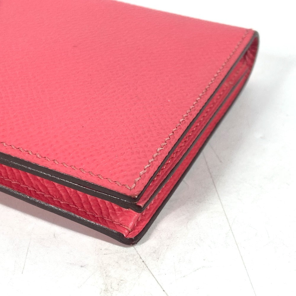 HERMES Long Wallet Purse Epsom pink H logo Beansufla unisex(Unisex) Used