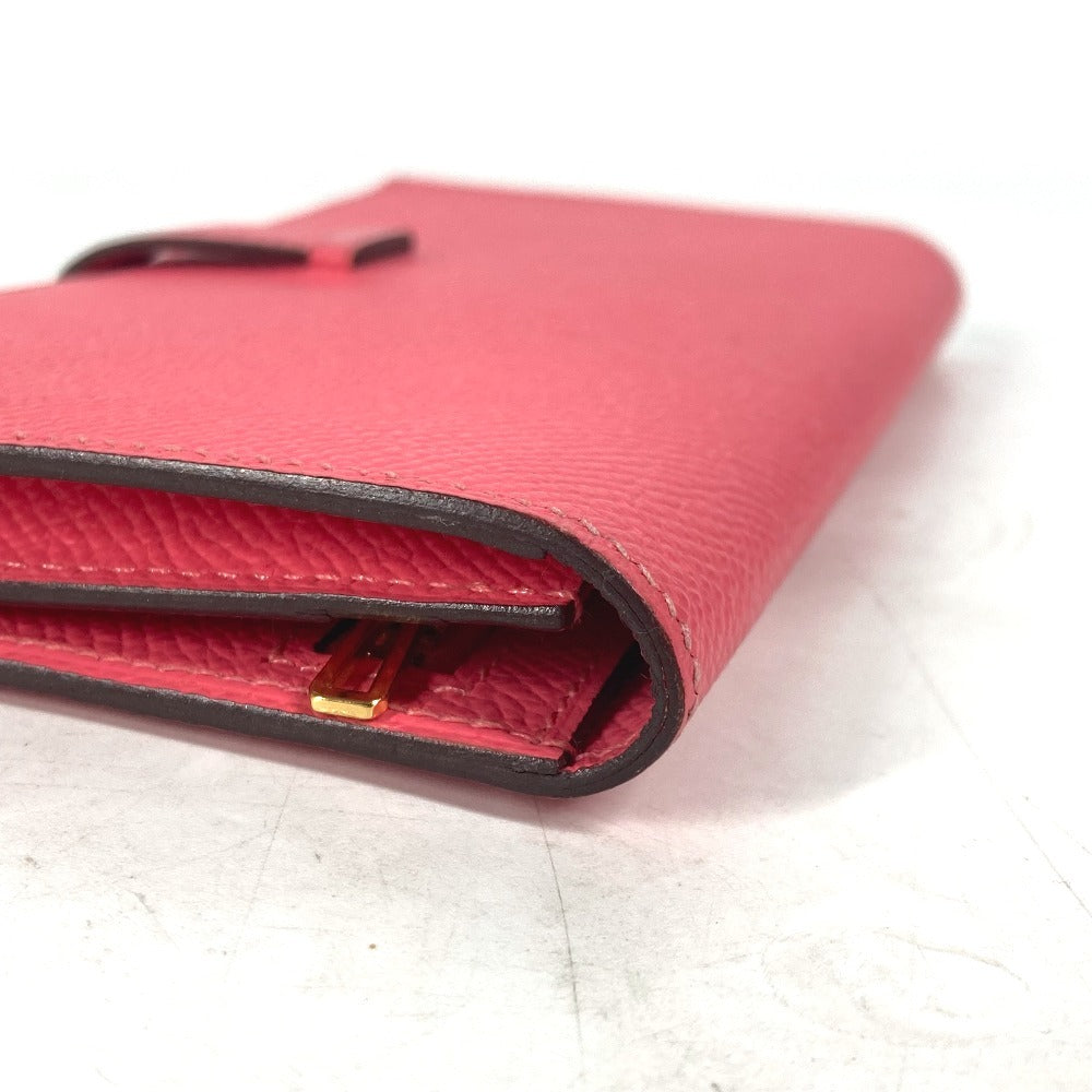 HERMES Long Wallet Purse Epsom pink H logo Beansufla unisex(Unisex) Used