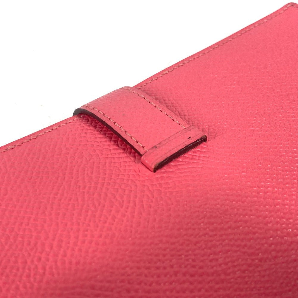 HERMES Long Wallet Purse Epsom pink H logo Beansufla unisex(Unisex) Used