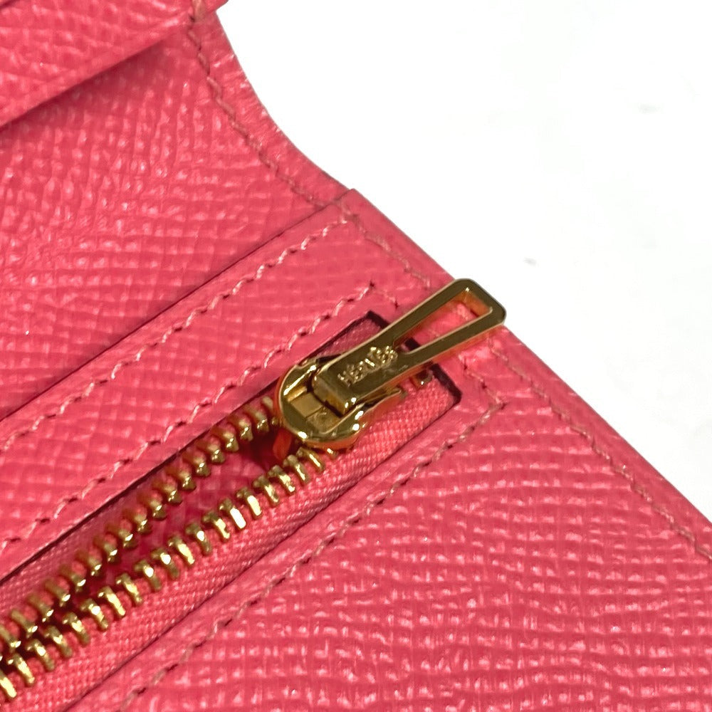 HERMES Long Wallet Purse Epsom pink H logo Beansufla unisex(Unisex) Used
