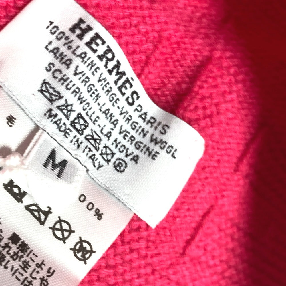 HERMES Knit hat wool pink Serie H logo fragrance Women M Used