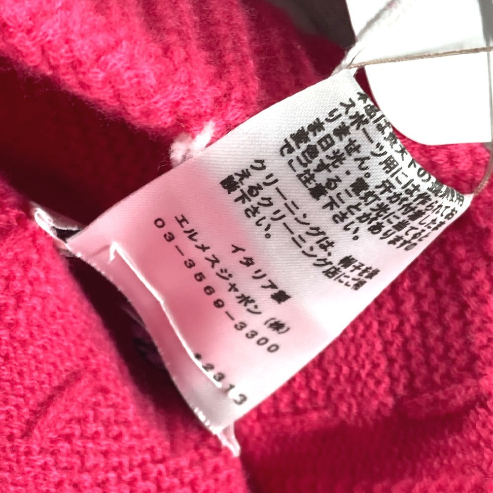 HERMES Knit hat wool pink Serie H logo fragrance Women M Used