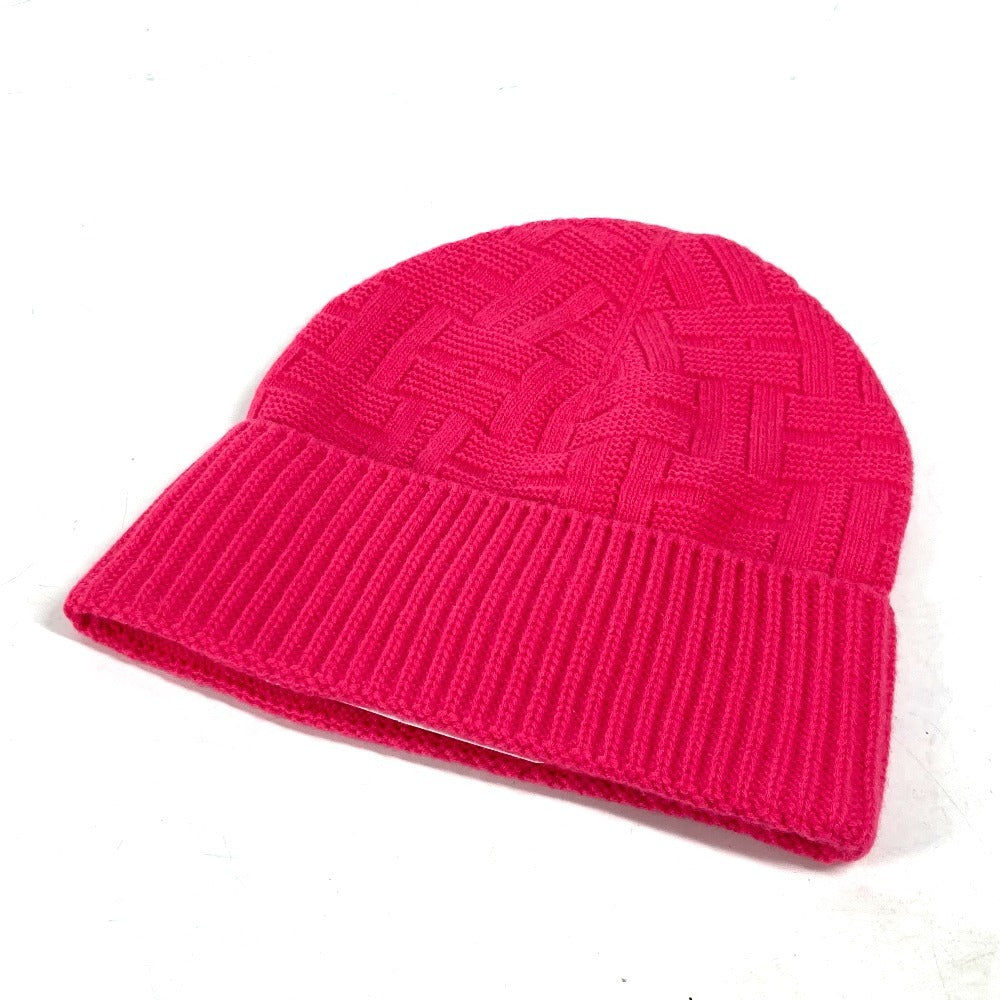 HERMES Knit hat wool pink Serie H logo fragrance Women M Used