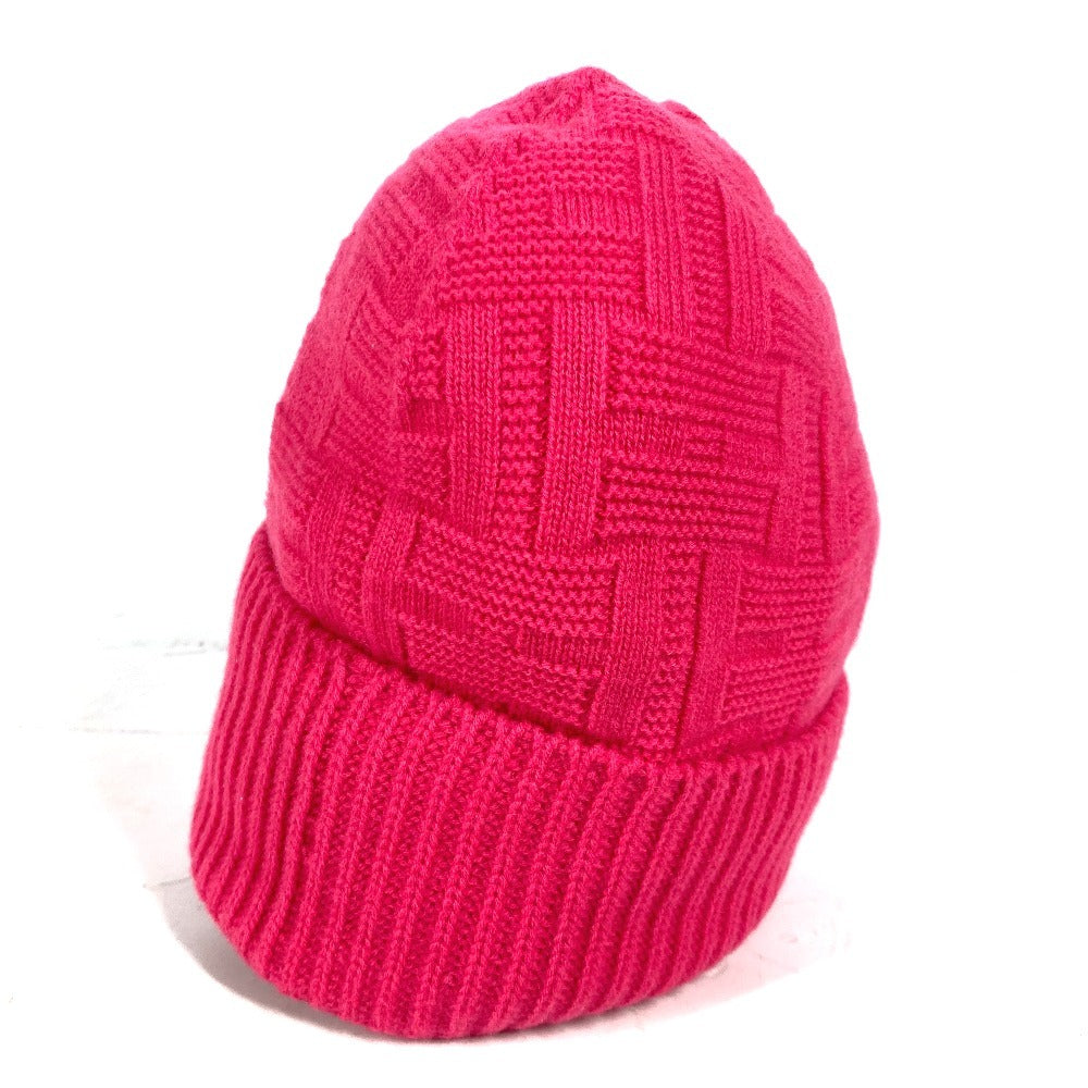 HERMES Knit hat wool pink Serie H logo fragrance Women M Used