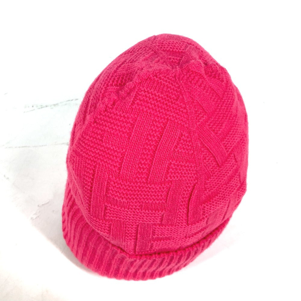 HERMES Knit hat wool pink Serie H logo fragrance Women M Used