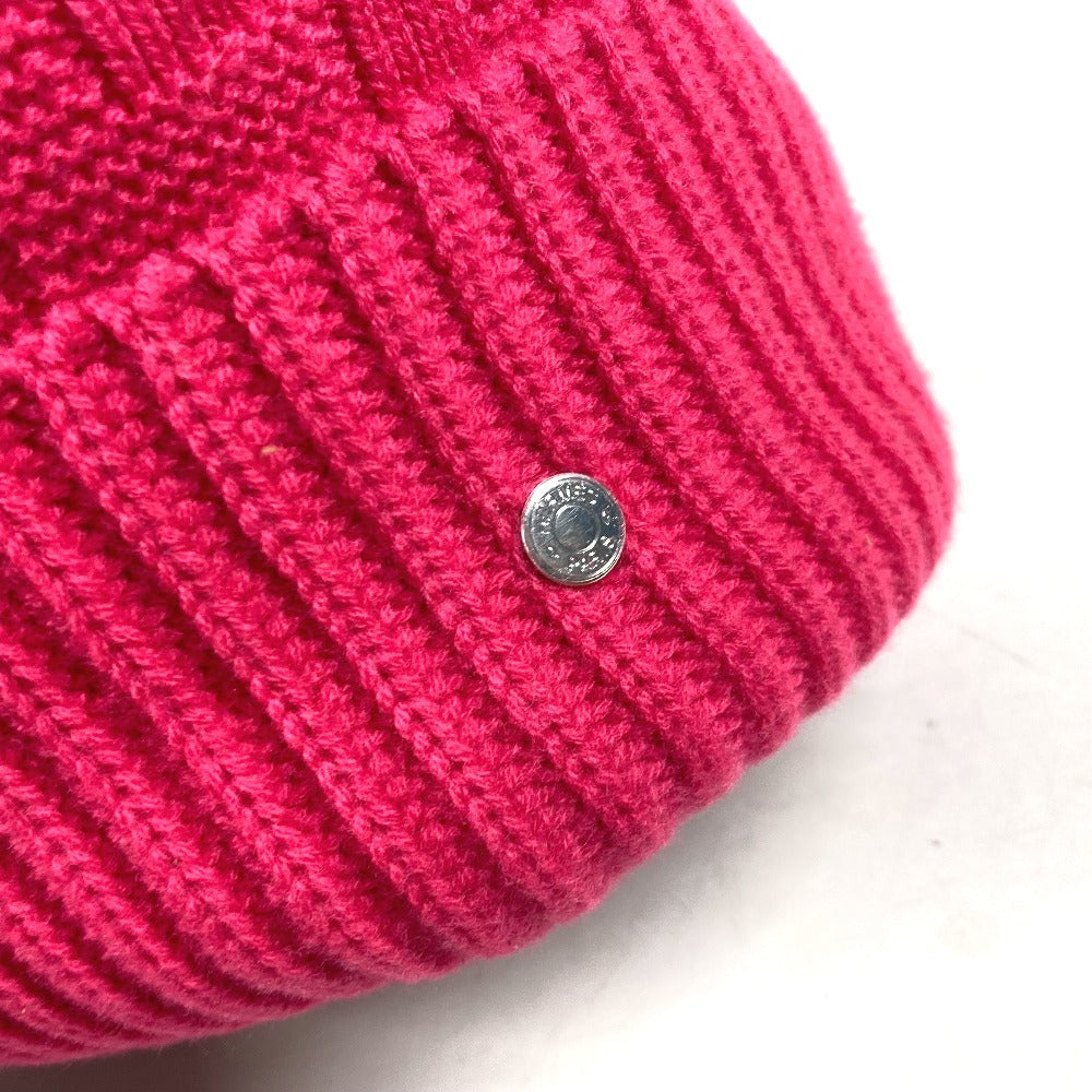 HERMES Knit hat wool pink Serie H logo fragrance Women M Used