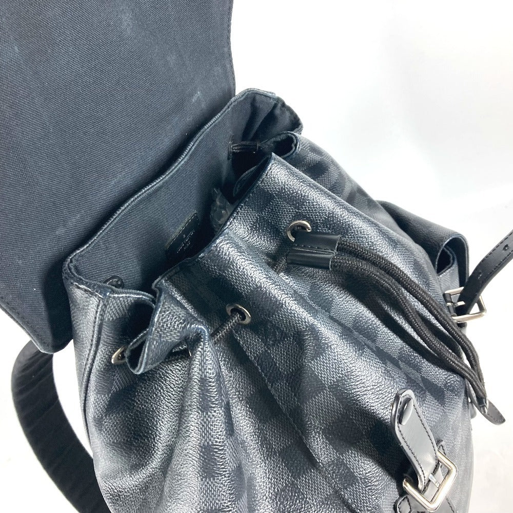 LOUIS VUITTON Backpack N41379 Damier Grafitto Canvas black Damier Grafitte Christopher MM mens Used