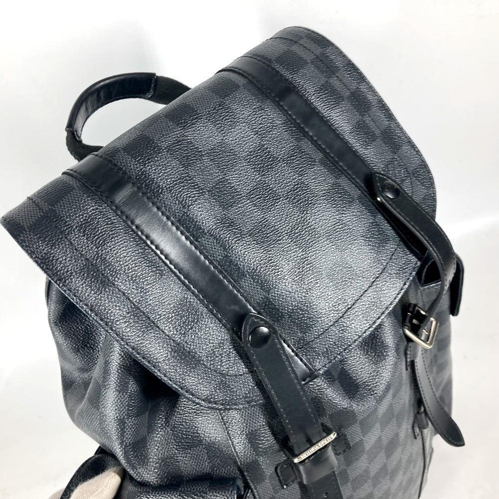 LOUIS VUITTON Backpack N41379 Damier Grafitto Canvas black Damier Grafitte Christopher MM mens Used