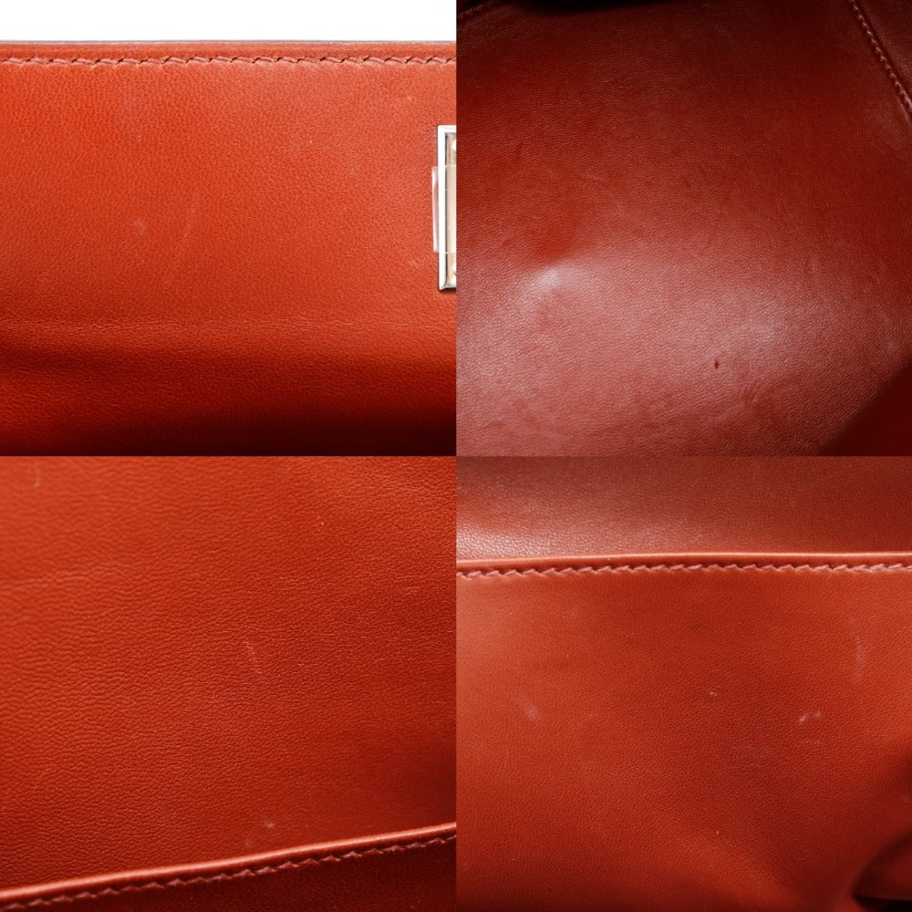 HERMES Handbag leather Red tea 2WAYShoulder Toolbox 26