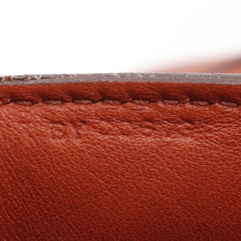 HERMES Handbag leather Red tea 2WAYShoulder Toolbox 26