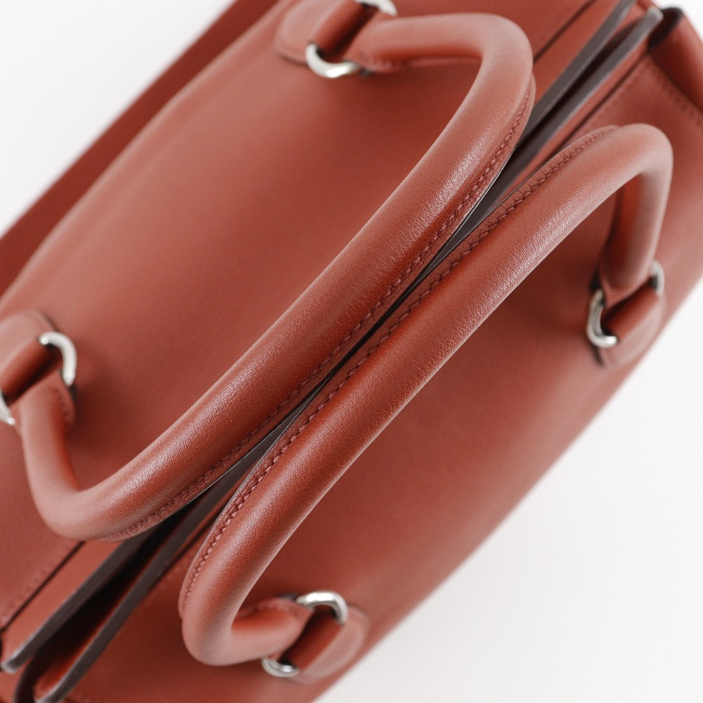 HERMES Handbag leather Red tea 2WAYShoulder Toolbox 26