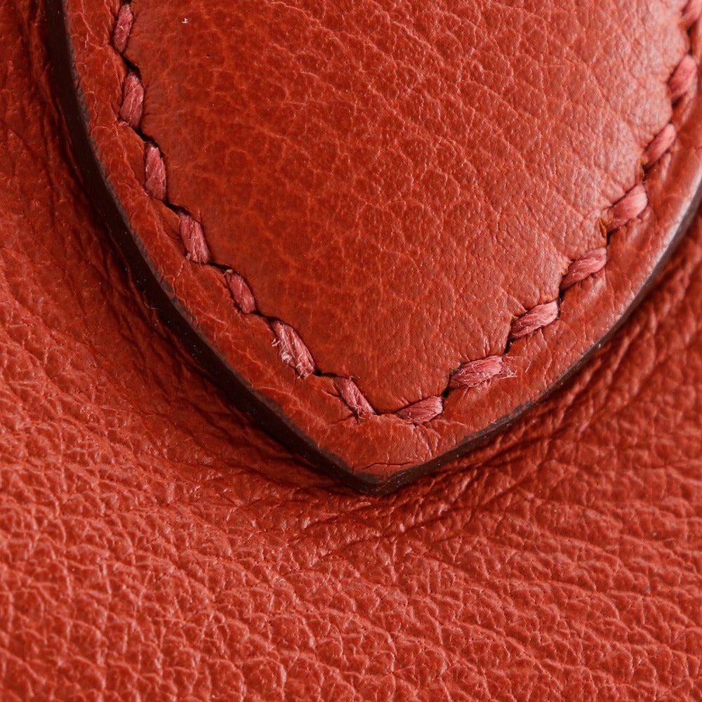 HERMES Handbag leather Red tea 2WAYShoulder Toolbox 26