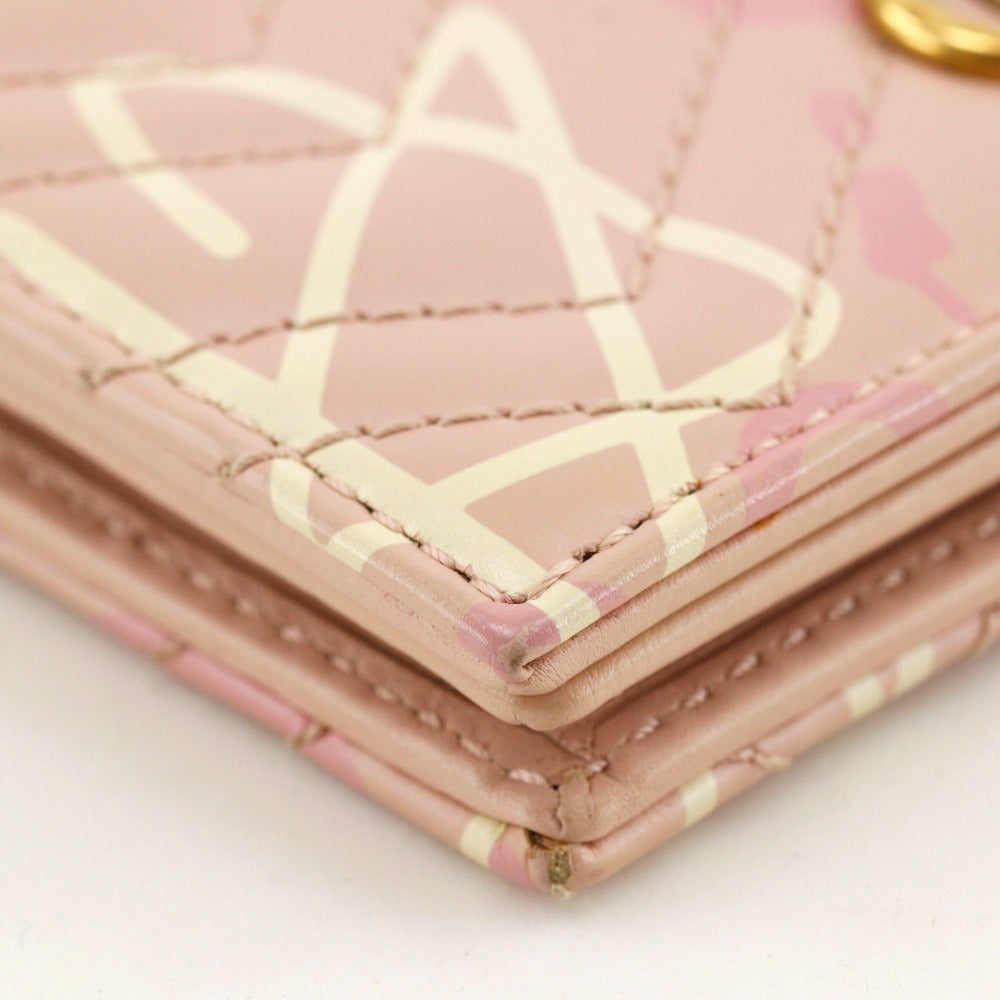 GUCCI Bifold Wallet 449421 leather pink Card Case GG ghost Compact wallet Women Used
