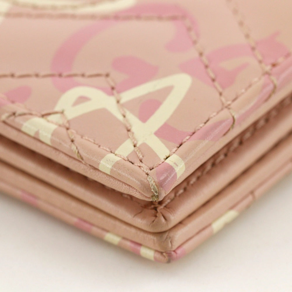GUCCI Bifold Wallet 449421 leather pink Card Case GG ghost Compact wallet Women Used