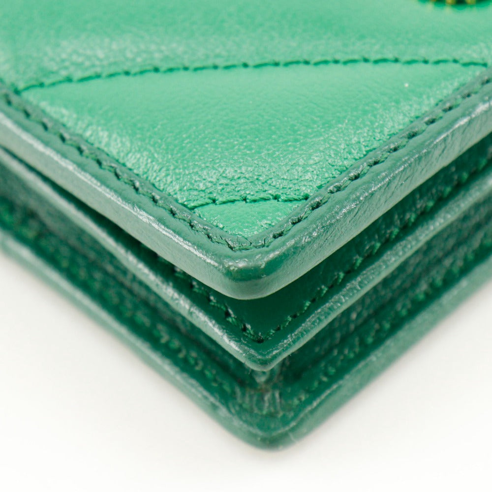 GUCCI Bifold Wallet 573811 leather green GG Marmont Compact wallet Women Used