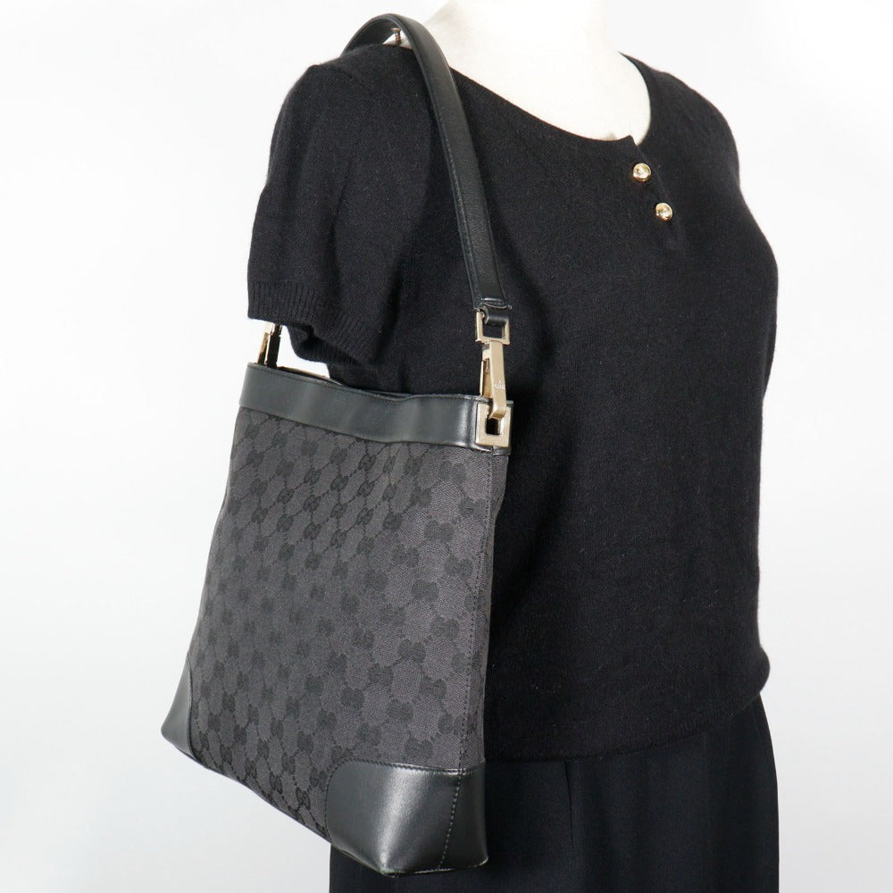 GUCCI Shoulder Bag 001.4231 GG canvas black one belt
