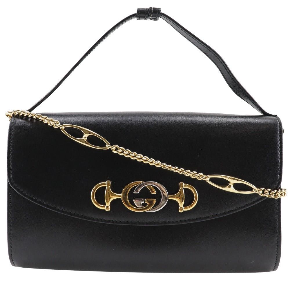 GUCCI Handbag 572375 Calfskin black 3WAY Clutch Shoulder Zumi