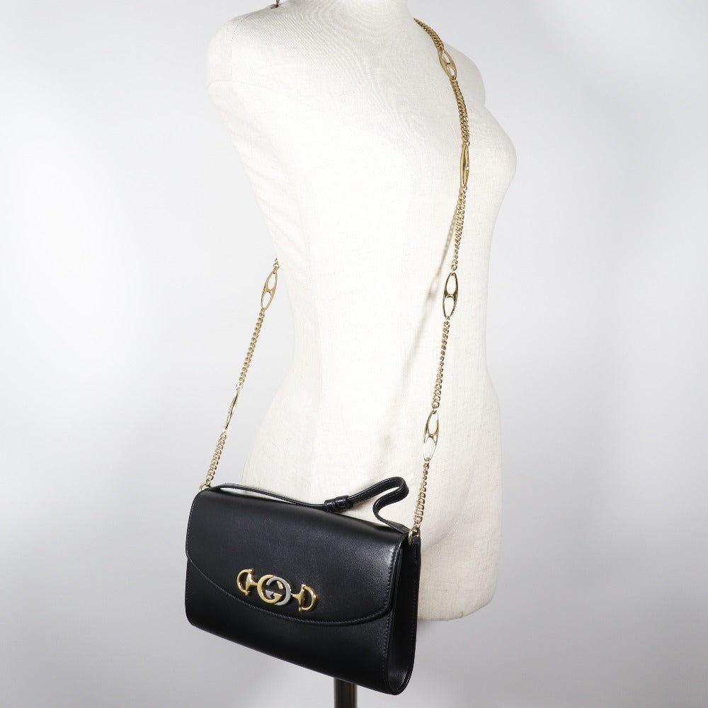 GUCCI Handbag 572375 Calfskin black 3WAY Clutch Shoulder Zumi