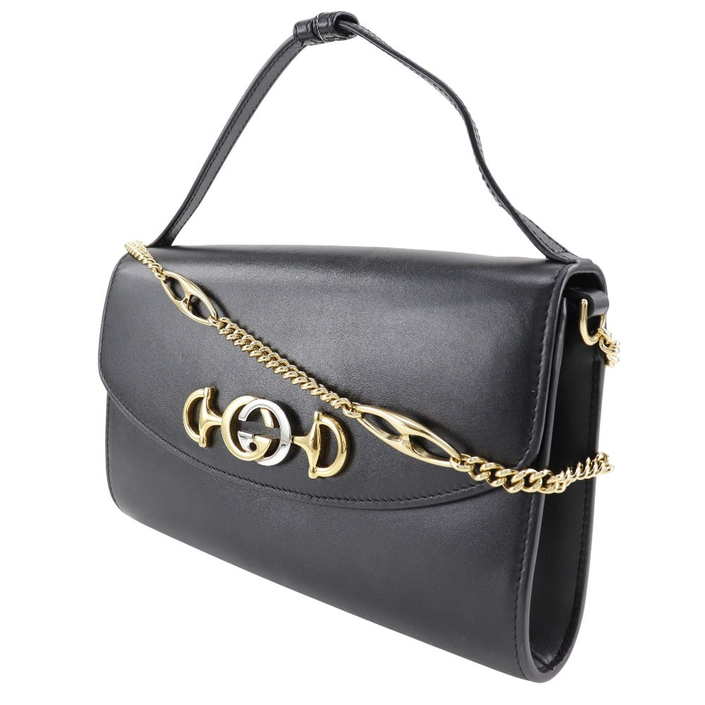 GUCCI Handbag 572375 Calfskin black 3WAY Clutch Shoulder Zumi