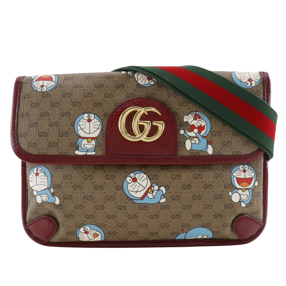 GUCCI Waist bag 647817 GG Supreme Canvas Brown Sling bag Doraemon collaboration